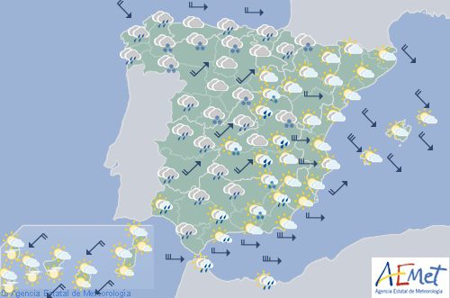 Hoy en España, lluvias y viento en Andalucía y nevadas en noroeste y sureste
