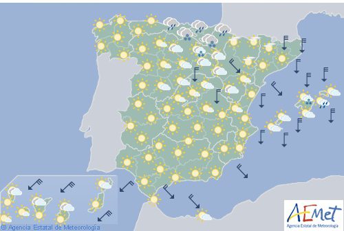 Hoy en España, cielos poco nubosos y temperaturas muy bajas