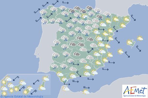 Hoy en España, viento fuerte en Galicia, Cantábrico, vertiente atlántica y levante