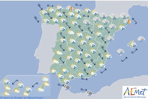 Hoy en España, vientos fuertes en Galicia, Cantábrico y zonas de vertiente atlántica