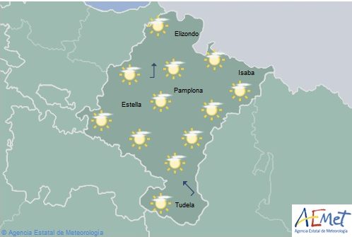 Descenso notable de las temperaturas máximas en el  norte de Navarra