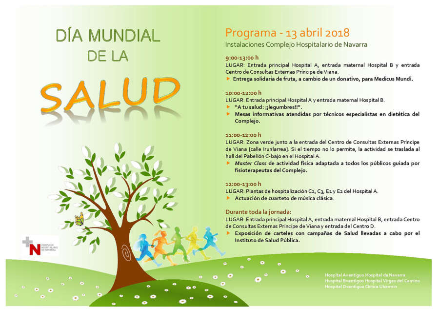 Un reparto solidario de fruta y una ‘master class’ de ejercicio, entre las actividades del CHN para celebrar el Día Mundial de la Salud