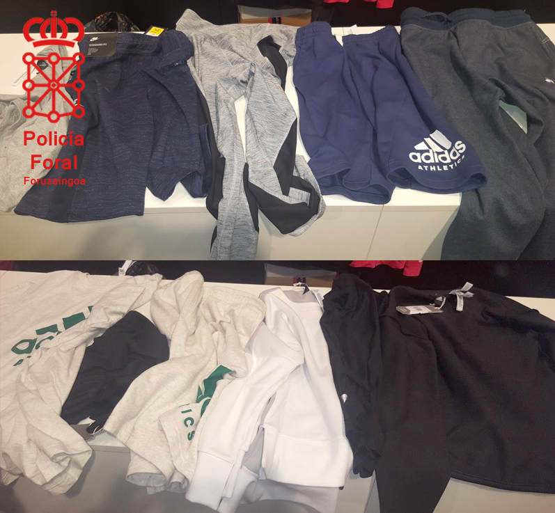 Detenidas en Pamplona por hurtar prendas deportivas por valor de 2400 euros