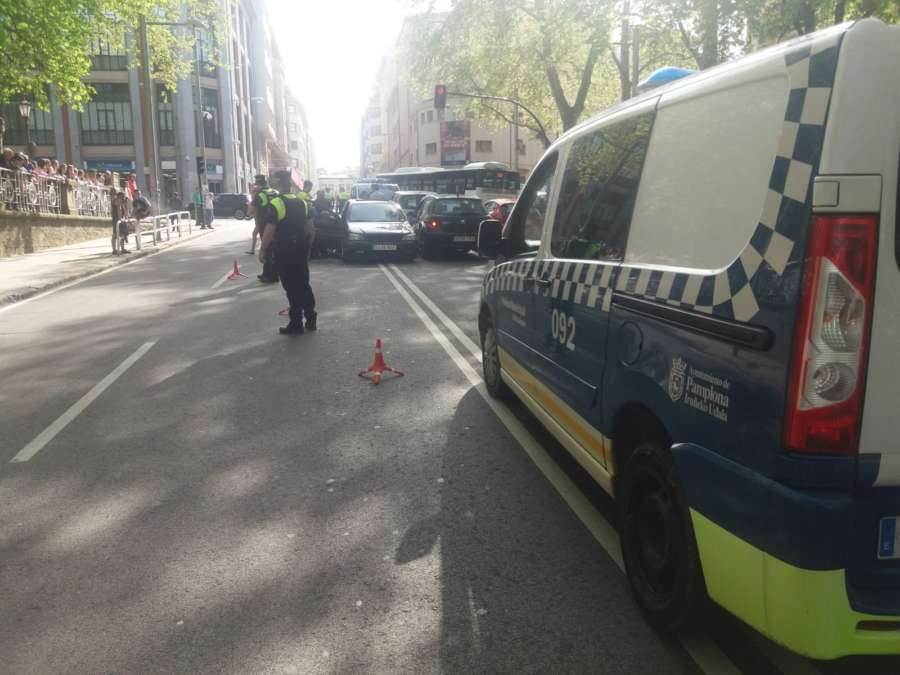 Herido leve en una colisión de 4 vehículos en Juan de Labrit, Pamplona
