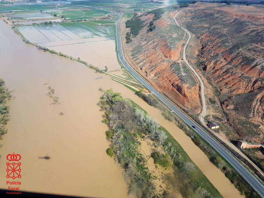 El pico de la avenida del Ebro llegará a la zona de Tudela con un caudal similar al de 2015