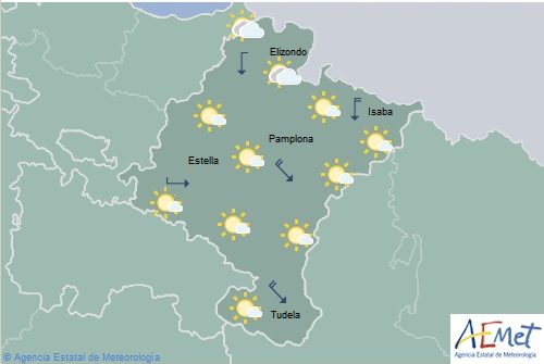 En Navarra nuboso en el nordeste y temperaturas en aumento