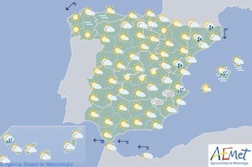 Hoy en España chubascos en Extremadura, Castilla la Mancha y Aragón, viento fuerte en Cádiz