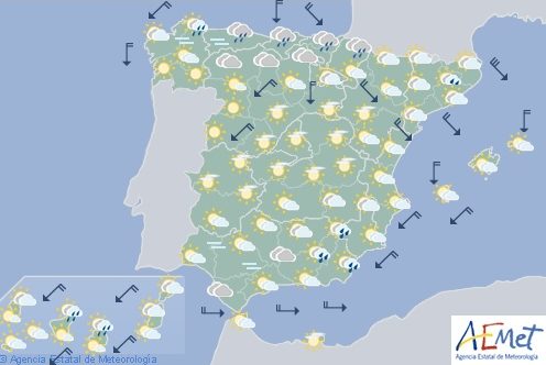 Hoy en España bajan temperaturas, nubosidad y precipitaciones en Cataluña