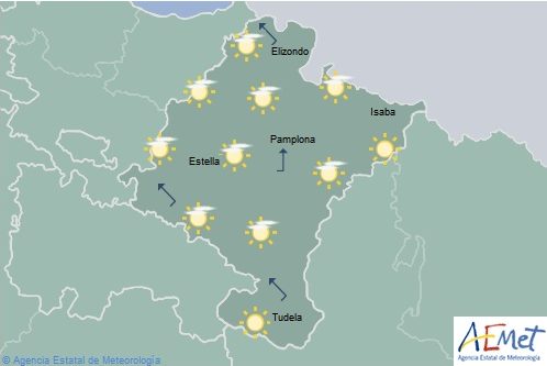 En Navarra poco nuboso o despejado con notable aumento de temperaturas