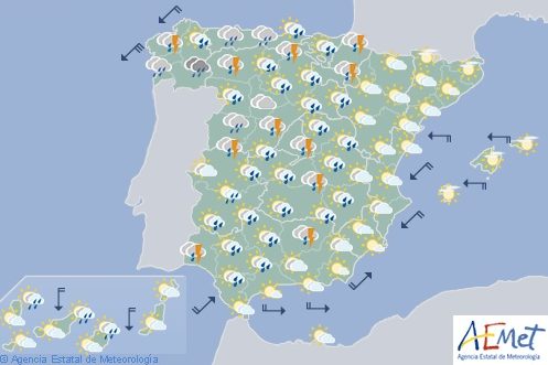 Las fuertes tormentas se repetirán hoy en gran parte de España