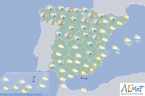 Hoy en España seguirá lloviendo en la mitad norte