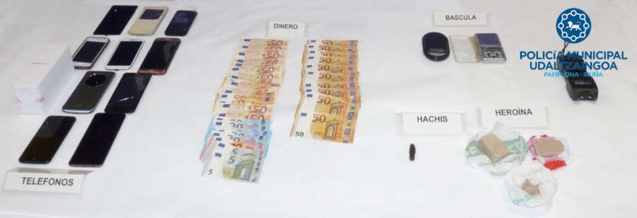 Dos detenidos en una operación antidroga en dos pisos de Pamplona