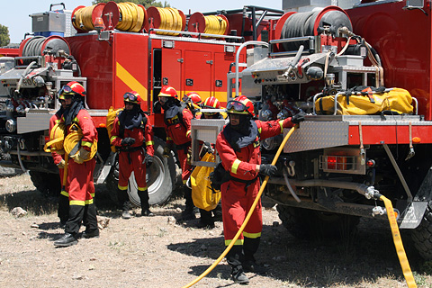 Ujué acoge esta semana un ejercicio de la UME de prácticas contra incendios