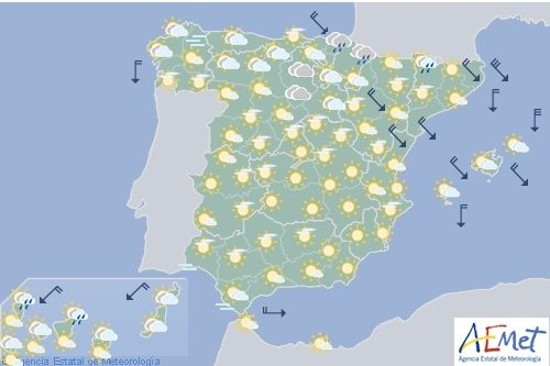 El tiempo estable predominará hoy en la mayor parte de España