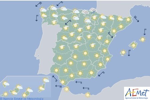 El tiempo estable se prolongará hoy en gran parte de España