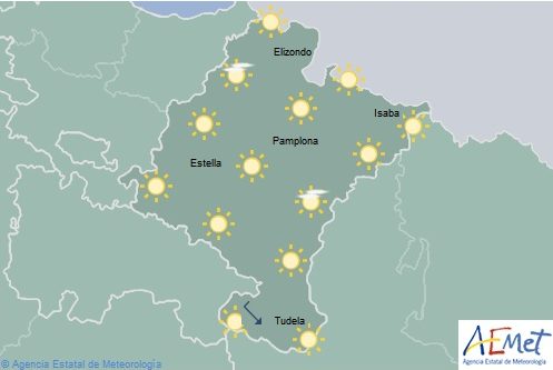 En Navarra cielo despejado con temperaturas máximas en aumento