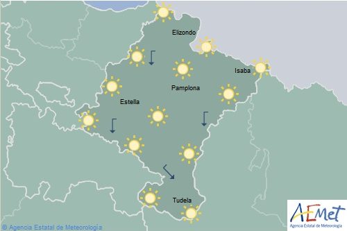 En Navarra temperaturas máximas en aumento en la Ribera, sin cambios en el resto