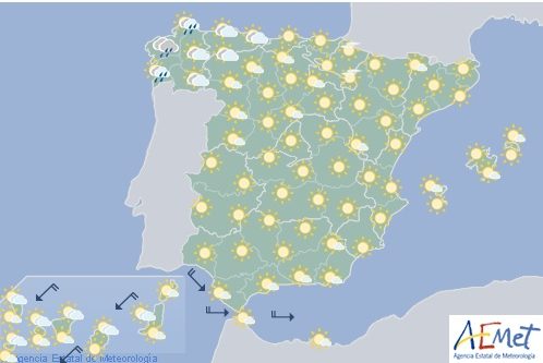 Hoy en España, chubascos en el noroeste de la Península