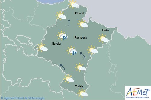 En Navarra tormentas intensas en la mitad norte