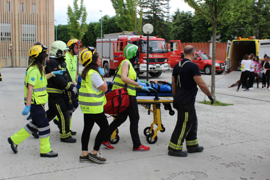 15 heridos, 6 graves, en el simulacro de incendio en la Residencia Argaray de Pamplona