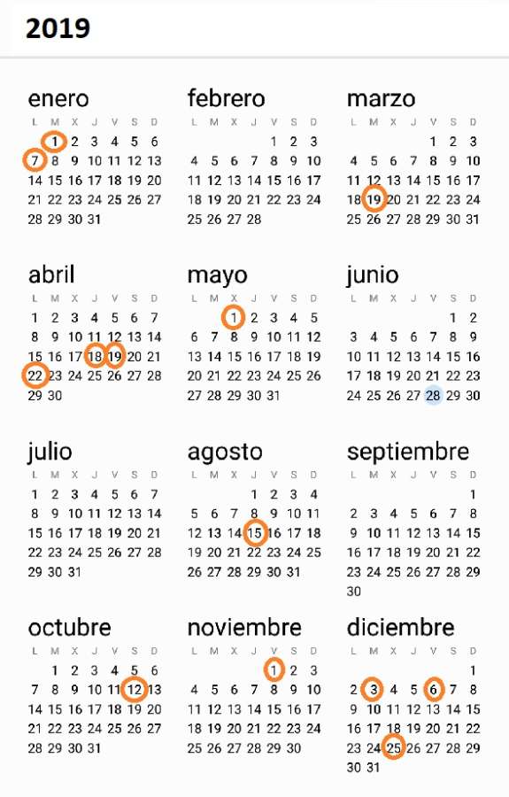 Publicado el calendario oficial de fiestas laborales para el año 2019 en Navarra