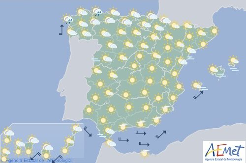 Hoy en España, nubosidad y posibilidad de tormenta en Galicia, Cantábrico y Navarra