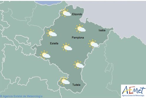 En Navarra intervalos nubosos con temperaturas máximas en aumento