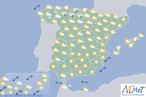 Hoy en España, 34-36 grados en Mallorca y Valle del Ebro, y chubascos en el norte
