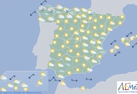 Hoy en España, chubascos y tormentas fuertes en el Cantábrico oriental y alto Ebro
