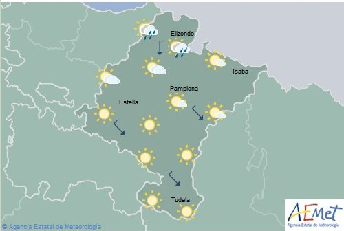 En Navarra cielo poco nuboso o despejado con temperaturas máximas en aumento