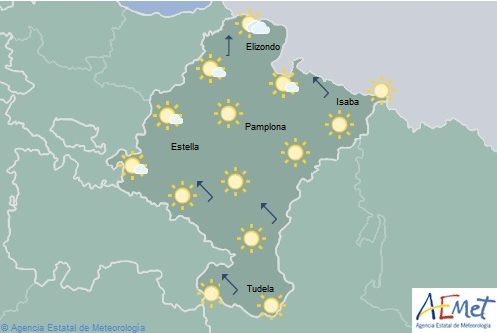 Altas temperaturas en el sureste de Navarra con cielo despejado