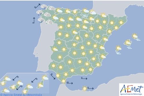 Hoy en España, temperaturas altas en el nordeste con precipitaciones en parte de Galicia
