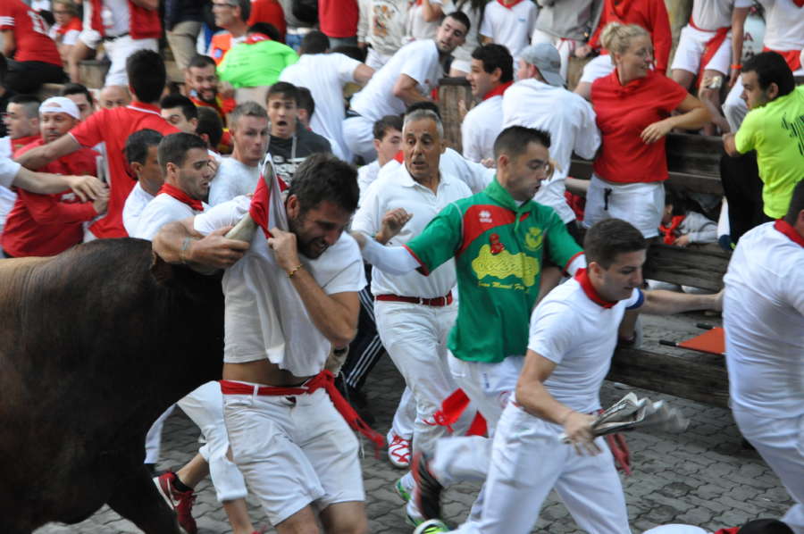 Cinco heridos leves y dos menos graves en el último encierro de Sanfermines