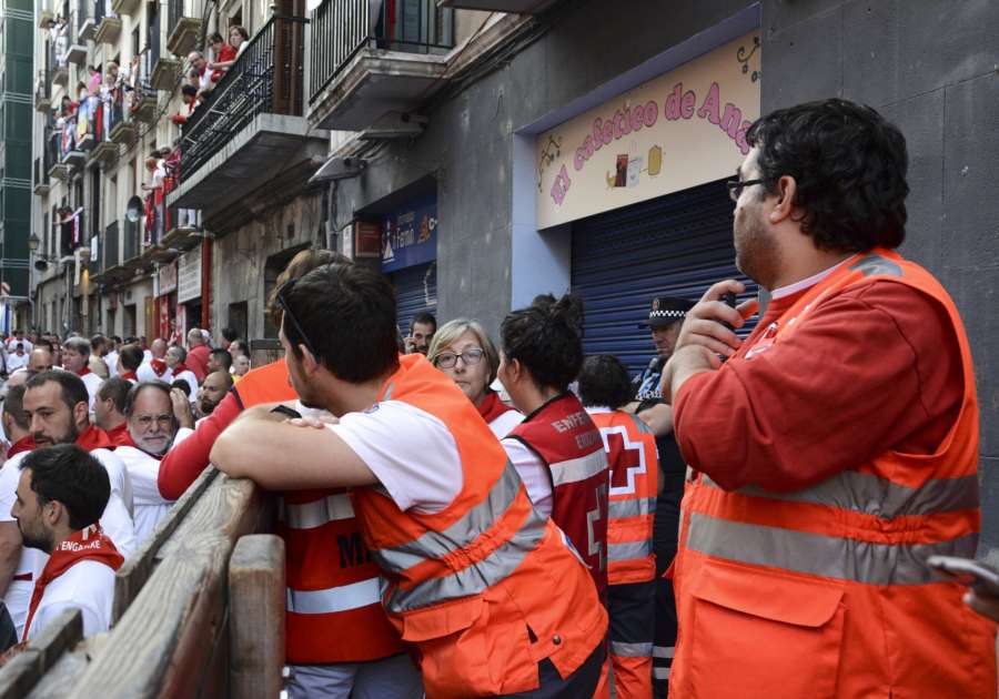 Un herido por asta y tres contusionados en el séptimo encierro de sanfermines