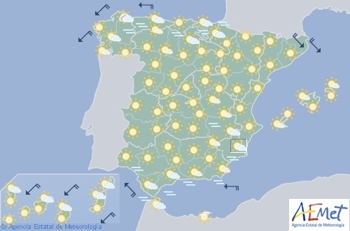 Hoy en España, tiempo estable sin precipitaciones