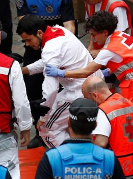 Tres trasladados al hospital tras el encierro, uno con herida por asta