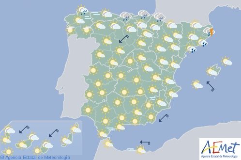 Hoy en España, fuertes tormentas en el área cantábrica y extremo oriental peninsular