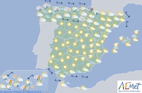 Hoy en España, chubascos y tormentas en el norte, noreste, Canarias y Baleares