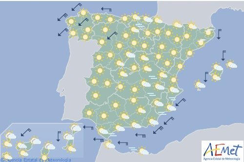 Hoy en España, levante fuerte con rachas muy fuertes en el área del Estrecho y sur de Cádiz