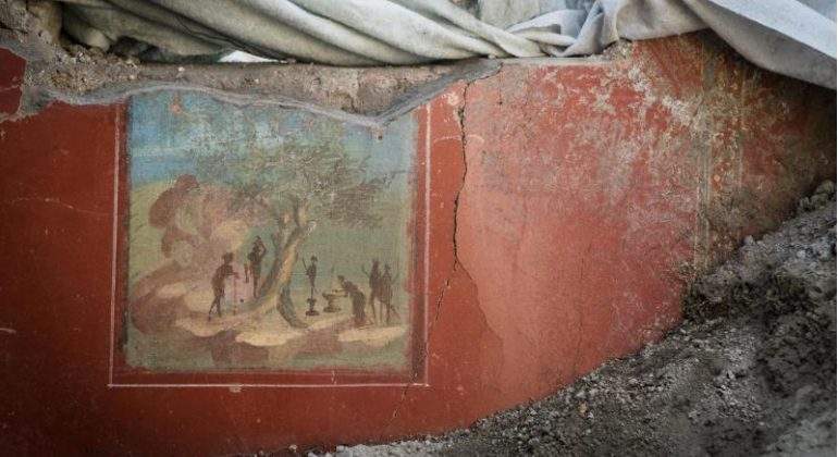 Emerge en Pompeya la Casa de Júpiter y sus frescos de estilo arcaico