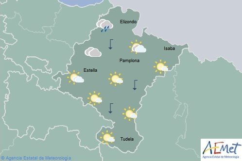 En Navarra lluvias débiles en el noroeste y temperaturas en descenso
