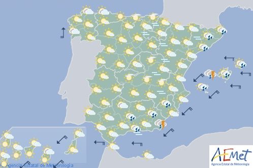 Hoy en España habrá tormentas fuertes en el área mediterránea y en puntos de la mitad sur