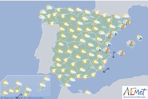 Precipitaciones se extenderán hoy a gran parte de España incluyendo Baleares