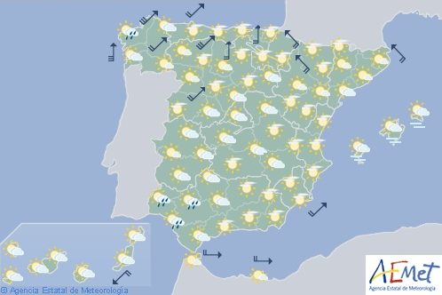 Hoy en España, viento fuerte en el litoral de Galicia y en la cordillera Cantábrica