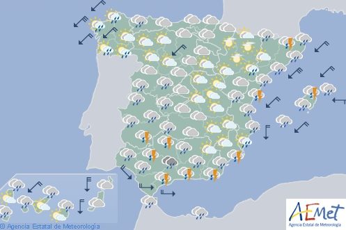 Las fuertes lluvias ponen en alerta a 18 provincias, Castellón en rojo
