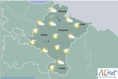 En Navarra, aumento de nubosidad por la tarde, temperaturas con ligeros cambios
