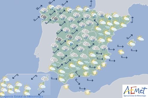 Hoy en España, precipitaciones persistentes en Galicia y Sistema Central
