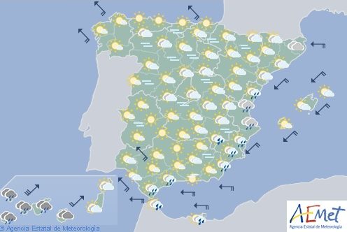Hoy en España, probabilidad de rachas de viento muy fuertes en zonas de Canarias