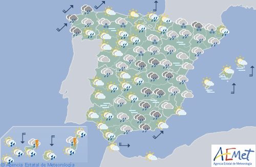 Hoy en España, chubascos en Galicia, Málaga, Pirineos, Tenerife y Gran Canaria