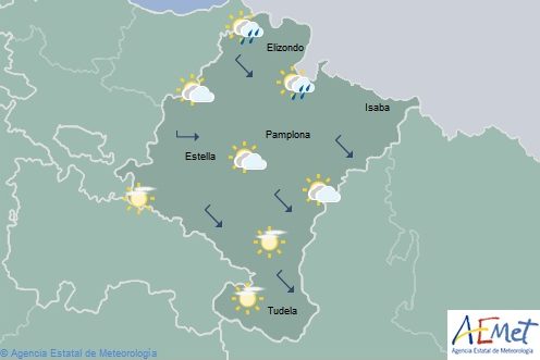 Nubes altas en Navarra, lluvia en el tercio norte con temperaturas en ascenso